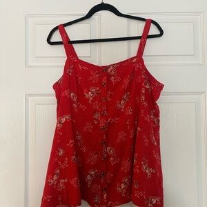 Torrid Red Paisley Tank Top Plus Size 0